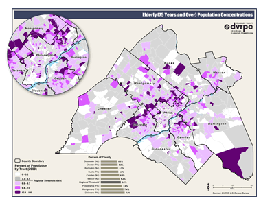 Elderly (75 Years and Over) Population Concentrations