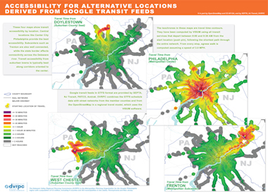 Isochrones map showing Transit Accessibility