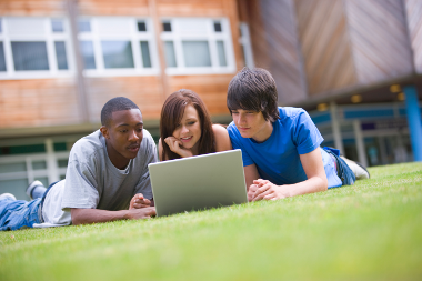 students using laptop