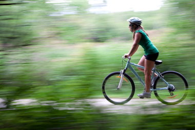 woman on bicycle