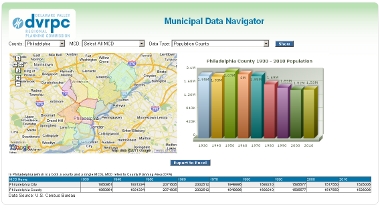 screen capture of Census Map application