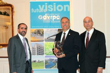 Andrew Levecchia, Senior Planner, Camden County, and DVRPC Board Member, presenting to The Honorable Gary Passanante, Mayor of Somerdale