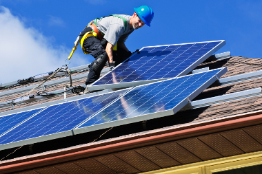 solar panels installed on roof