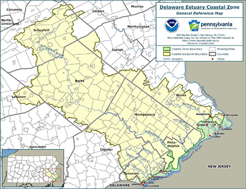 Delaware Estuary Coastal Zone Map