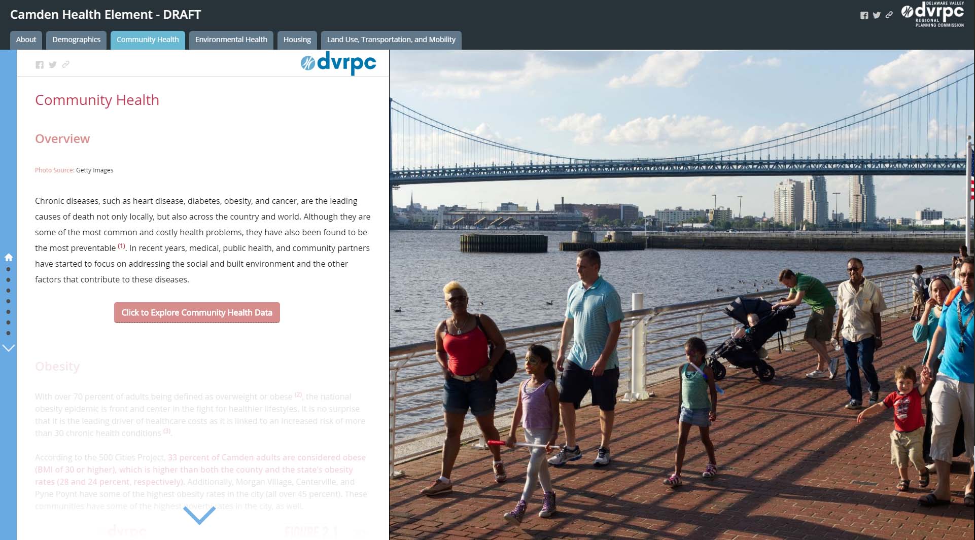 Camden Health Element storymap preview