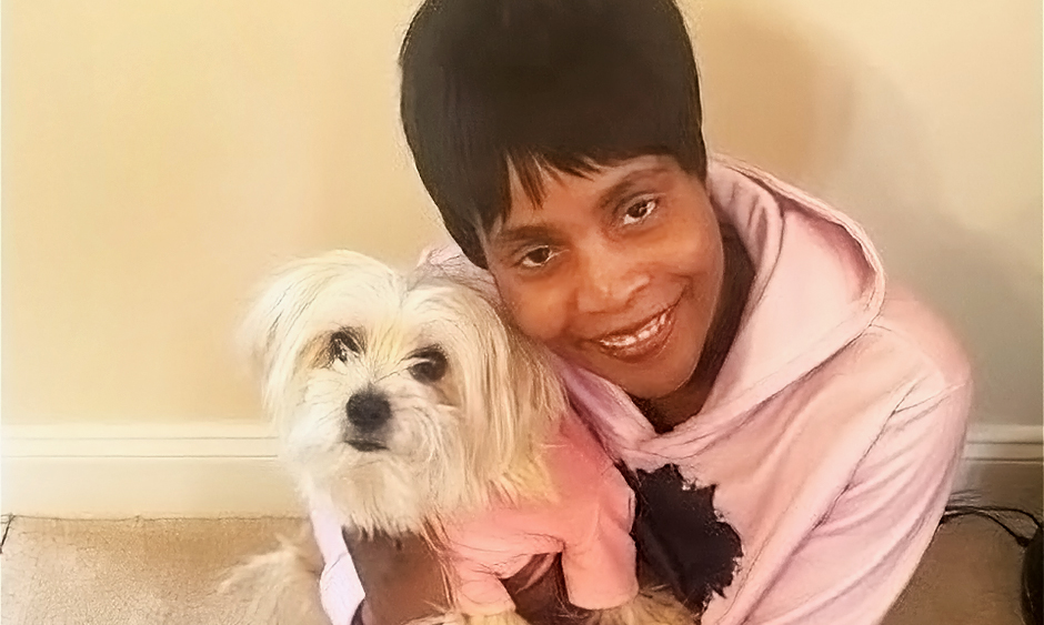 Shereen McKellar holding a dog