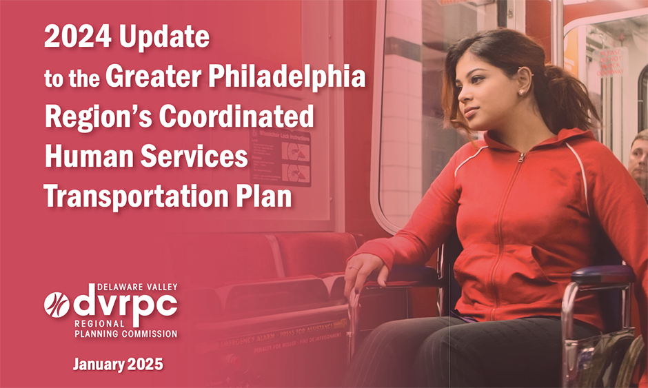 Screenshot of update to Transportation Plan and a young person in a wheelchair