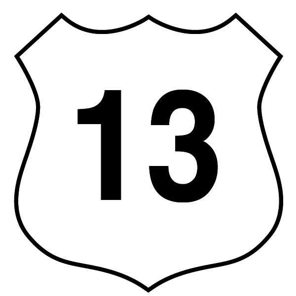 US 13 Highway Route Shield